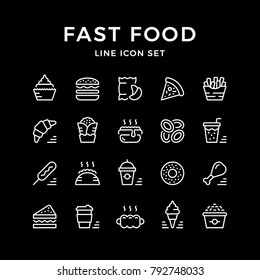 Set Line Icons Of Fast Food