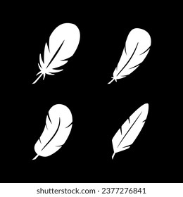 Set line icons of feather