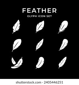 Set line icons of feather