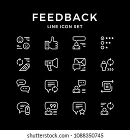 Set line icons of feedback