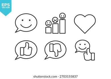 Conjunto de iconos de línea Comentarios. Iconos de contorno colección ilustración de stock