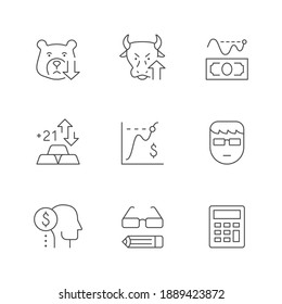 Establecer iconos de línea de análisis financiero
