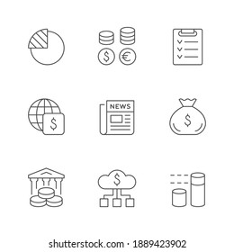 Set line icons of financial analytics