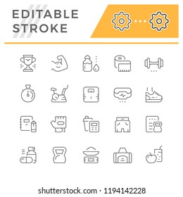 Set line icons of fitness