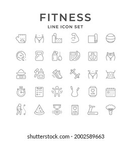 Set line icons of fitness