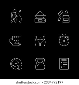 Set line icons of fitness