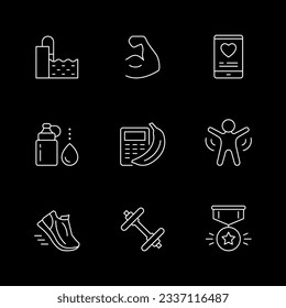 Set line icons of fitness