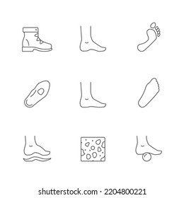 Set line icons of flat feet