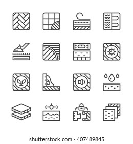 Set line icons of floor