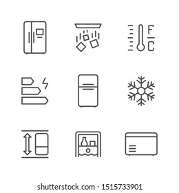 Set line icons of fridge svg
