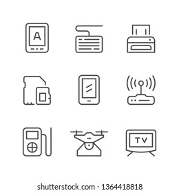 Set line icons of gadget