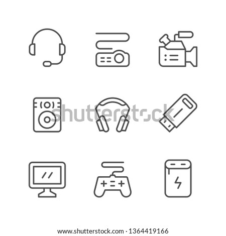 Set line icons of gadget