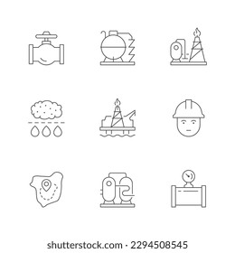Set line icons of gas industry