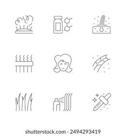 Set line icons of hair care