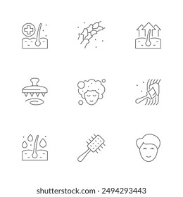 Set line icons of hair care