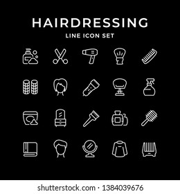 Set line icons of hairdressing