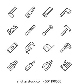 Set line icons of hand tool