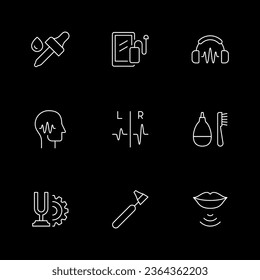 Set line icons of hearing aid