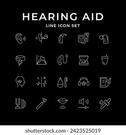 Set line icons of hearing aid