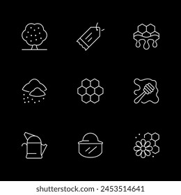 Set line icons of honey