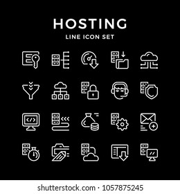Set line icons of hosting