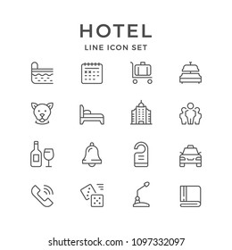 Set line icons of hotel