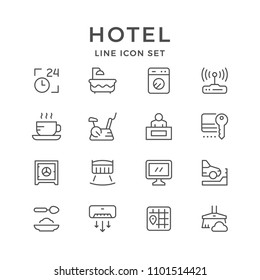 Set line icons of hotel