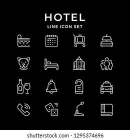Set line icons of hotel