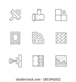 Set line icons of house repair