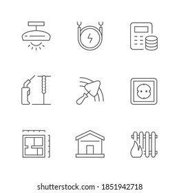 Set line icons of house repair