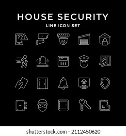 Set line icons of house security