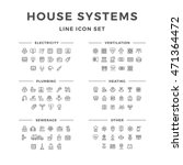 Set line icons of house systems