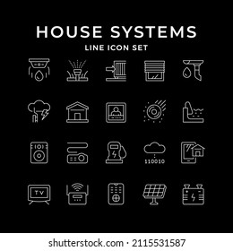 Set line icons of house systems