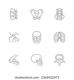 Set line icons of human bones