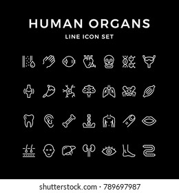 Set line icons of human organs
