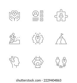 Establecer iconos de línea de recursos humanos