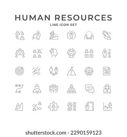 Set line icons of human resources