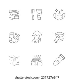 Set line icons of hygiene