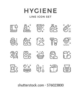 Set Line Icons Of Hygiene