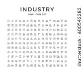 Set line icons of industry