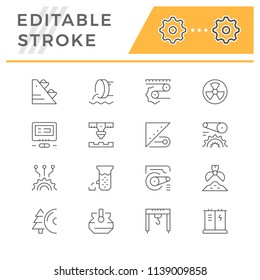 Set line icons of industry