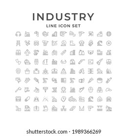 Set line icons of industry