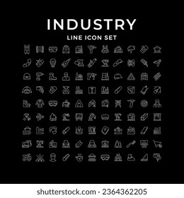 Set line icons of industry