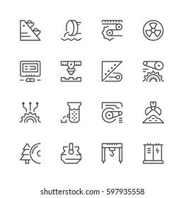 Set line icons of industry