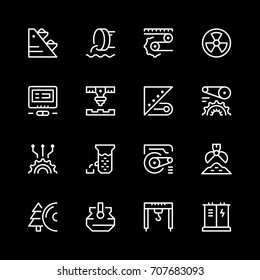 Set line icons of industry