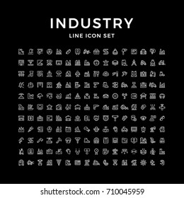 Set line icons of industry