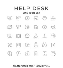 Set line icons of info and help center