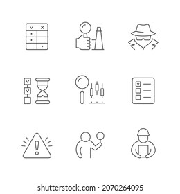 Set line icons of inspection