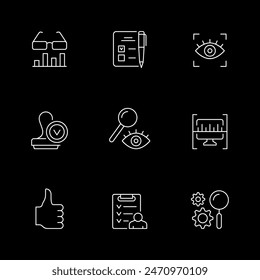 Set line icons of inspection