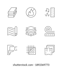 Set line icons of insulation